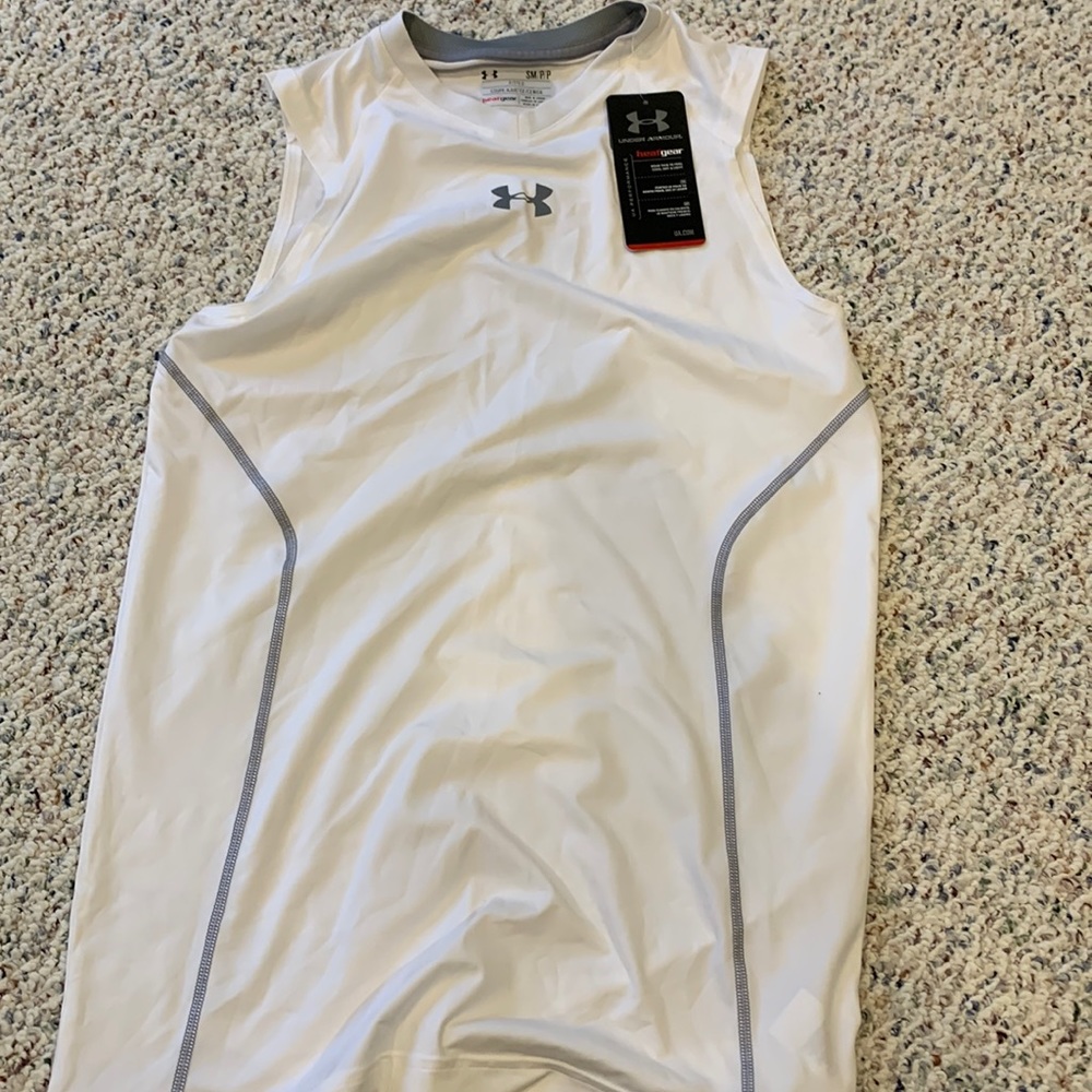 White Fitted Under Armor Tank